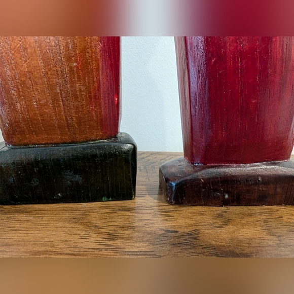 Set of Hand Carved Wooden Andean Motherhood Figurines Folk Art from Ecuador 10" - Picture 10 of 14